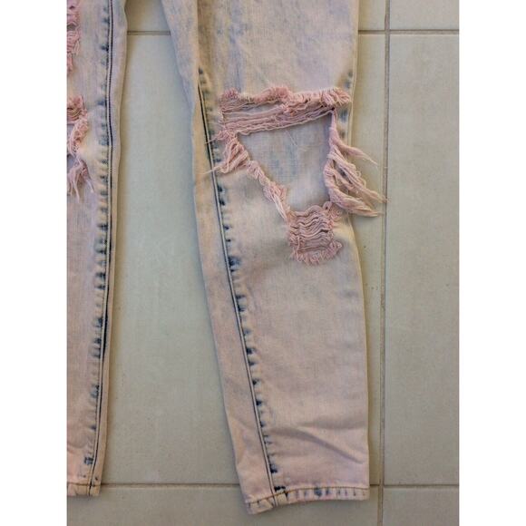 Carmar Denim Jeans Distressed High Waist Frayed Acid Wash - Picture 5 of 11